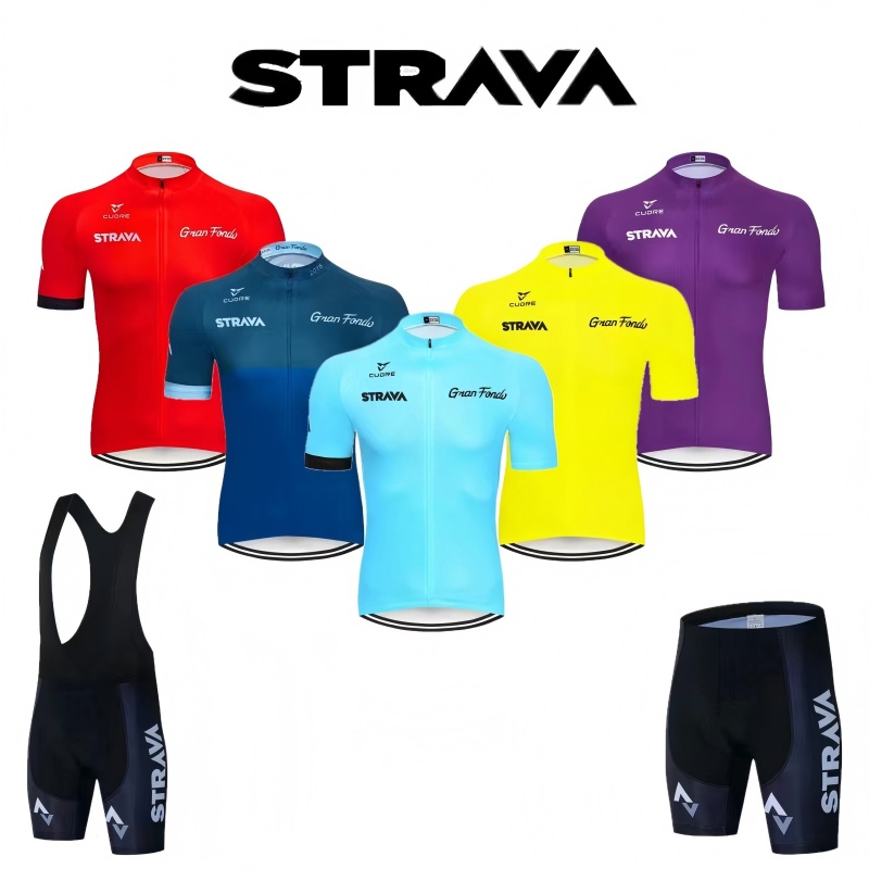 Cycling Bib Shorts - Conjunto de Jersey de Ciclismo Strava,